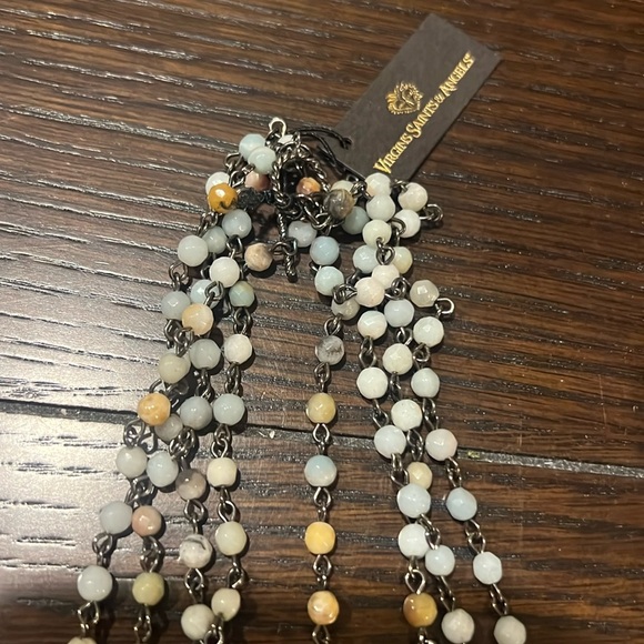 Virgins Saints & Angels Magdalena Necklace Gunmetal Semi Precious Jasper Quartz - Picture 3 of 5